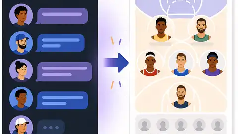 A game-thread prompt turns NBA chatter into a template
