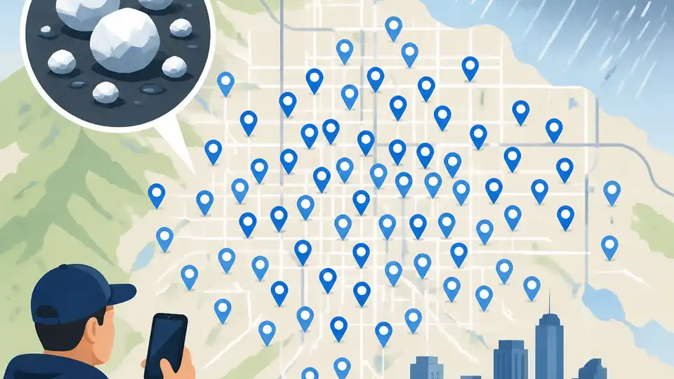 Denver hail map logs 209 spotter reports