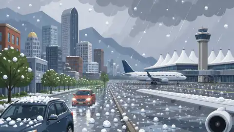 丹佛冰雹狂襲市區與機場