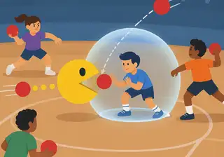 PAC-MAN makes humanoid dodgeball safer