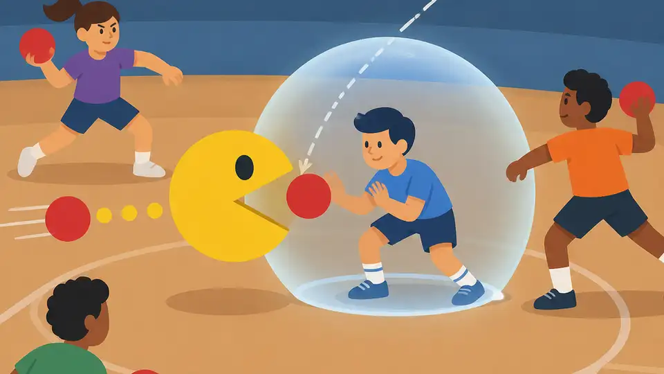 PAC-MAN makes humanoid dodgeball safer