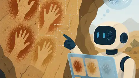 Uncertainty-Aware AI Reads Prehistoric Hand Stencils